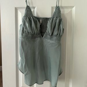 Blue Flowy Tank Top